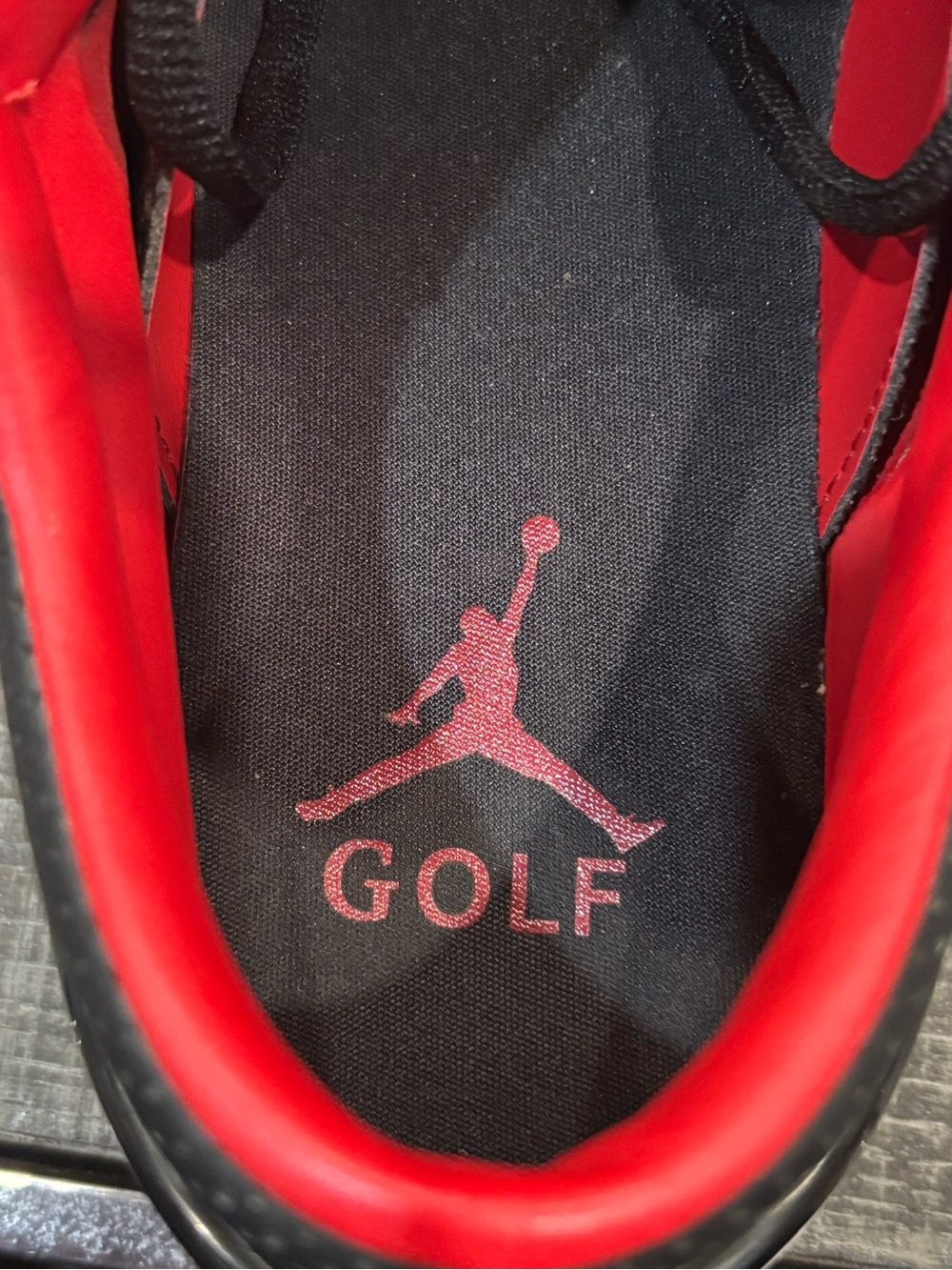 JORDAN ADG 4 Men's Cement Black and Red Tour Edition Soft Spike Golf Shoes!! - Picture 7 of 9
